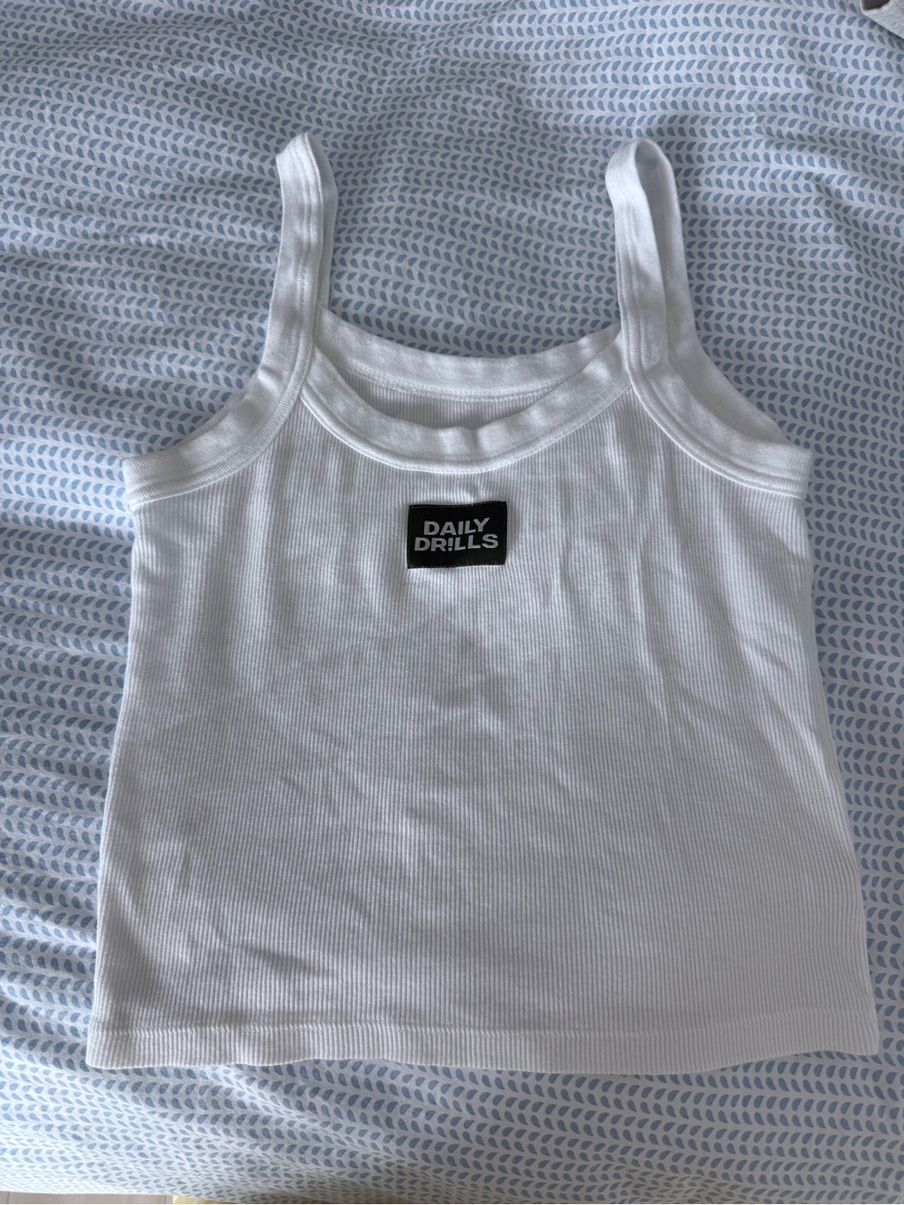 Daily Drills White Ribbed Tank